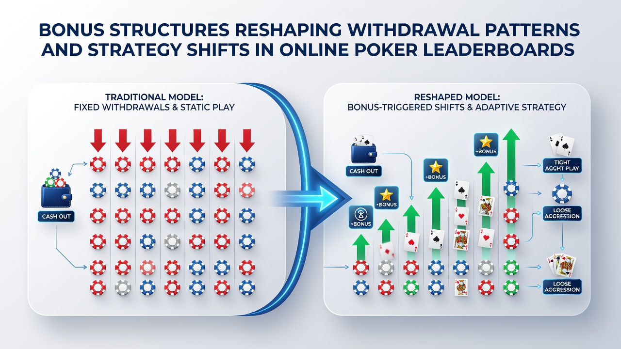 Illustration von Poker-Strategien und Ranglistenverschiebungen durch Bonusmechanismen