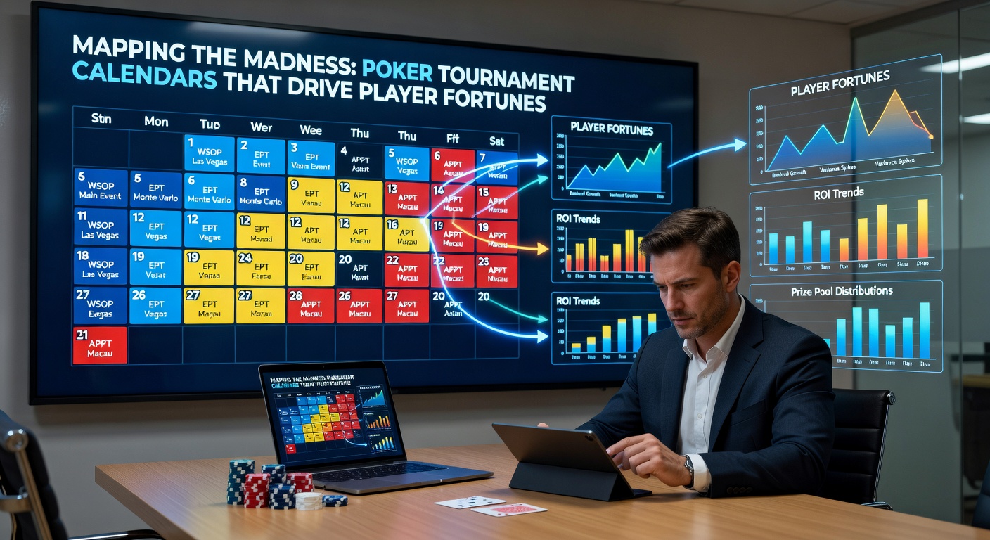 Überblick über einen vollen Poker-Turnierkalender mit Highlights großer Serien weltweit